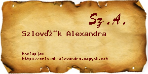 Szlovák Alexandra névjegykártya