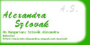alexandra szlovak business card