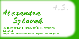 alexandra szlovak business card